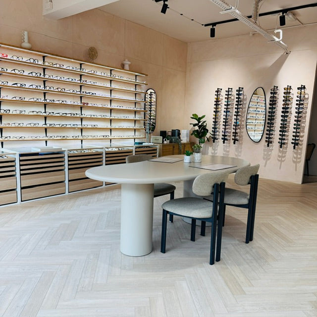 Glasseslab Bromley opticians interior on the high street, showing the store shopfloor and eyewear displays